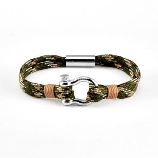 Stainless Steel, Camo Nylon Shackle with a Cylinder clasp