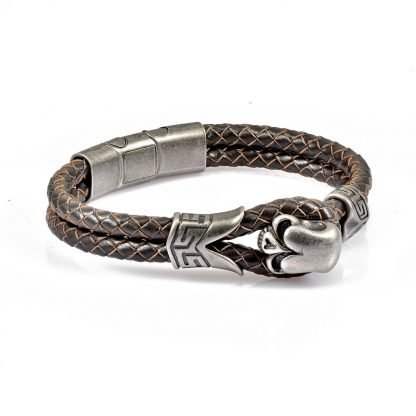 Double Braided Brown Edged Skull Design