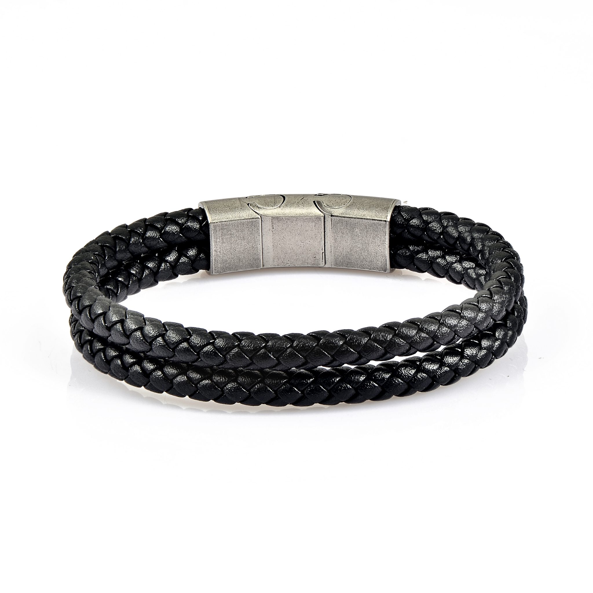 Double braided black leather with adjustable clasp | Armo Accessories