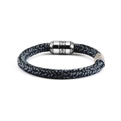 Stainless Steel Grey and Black Nylon Tribal Barrel clasp ARP17 stack