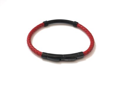 Placeholder Red Braid Leather with Black Steel Bridge
